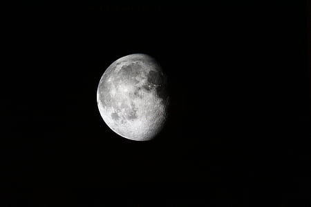 Луна, три четверти, Лунный свет, Луны, Астрономия, небесных, пространство