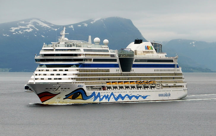 cruise boot, fjord, Noorwegen, Cruise, zee, oog, mond
