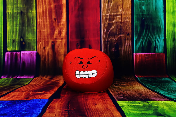 smiley, angry, red, evil, cute, face, fun