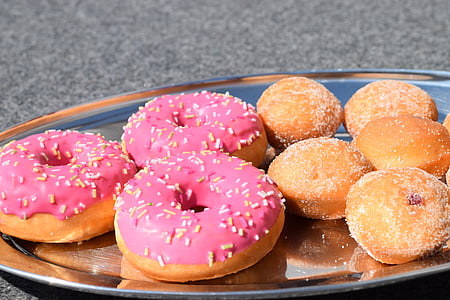 donut, berlin, mini berlin, pink donuts, pastries, streusel, sweet