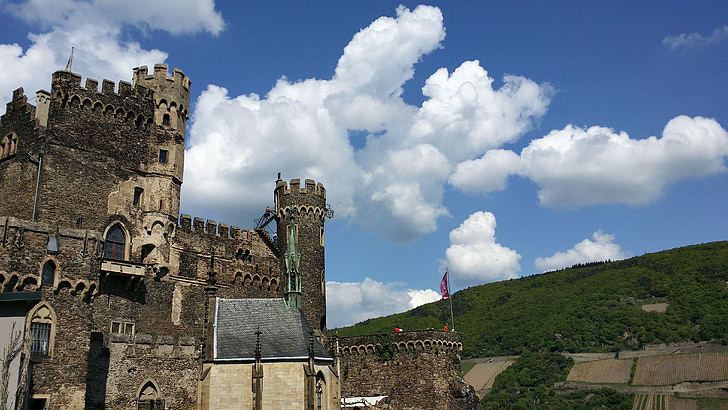 lâu đài, Rhine đá, bức tường, tháp, thời Trung cổ, địa điểm tham quan, Sachsen