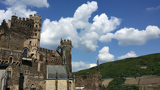 lâu đài, Rhine đá, bức tường, tháp, thời Trung cổ, địa điểm tham quan, Sachsen