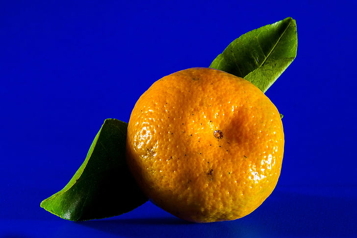 Tangerine, Orange, Mandarin, frukt, Citrus, sunda matvanor, färgad bakgrund