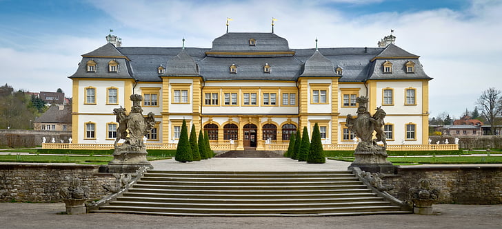 a Schloss veitshochheim, a palota, építészet, emlékmű, épület, régi, híres hely