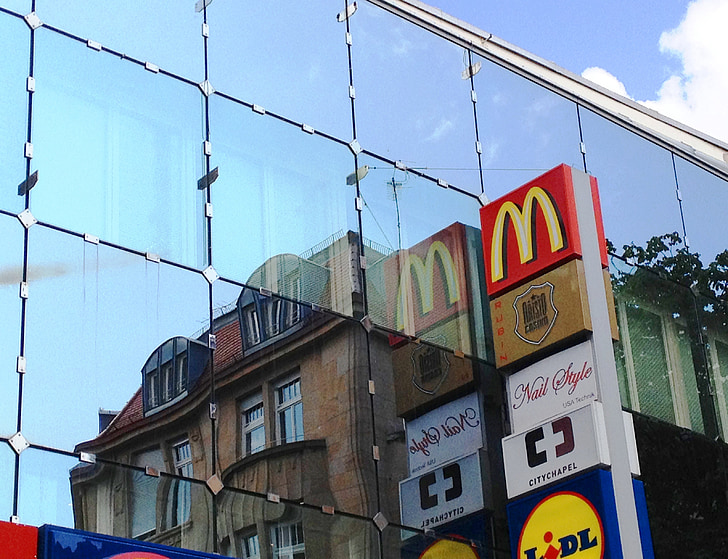 gebouw, reflecties, huizen, stad, Stuttgart, het platform, gevel