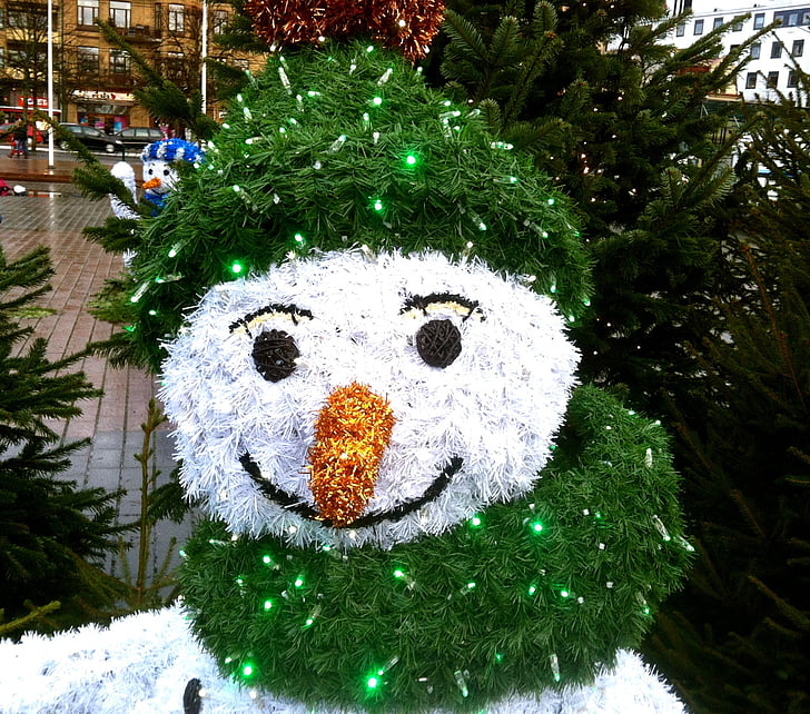 muñeco de nieve, decoraciones de la Navidad, Navidad, mercado de Navidad, decoración, invierno, celebración