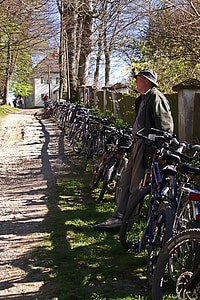 velosipēdi, žogs, āra aktivitātēm, Maria brunn, Vācija, Bavaria, alus dārzs