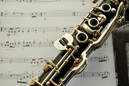 klarinet, glazbeni instrument, Puhački instrumenti, tipke, sjajna, učitelj gradebook, glazba
