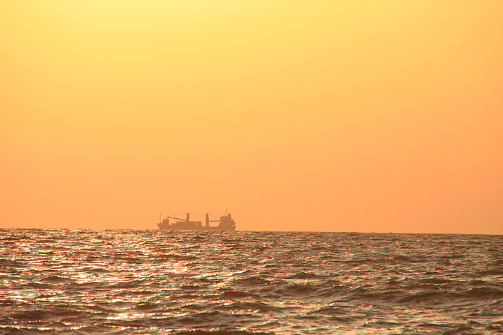 黒海, ボート, ゴールデン, 風景, 以上, 海, 船