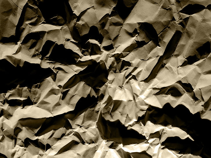 tekstura, listov, nasršenega list, zmečkan papir