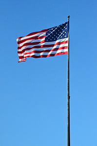 Mỹ, lá cờ, New york, Dom, biểu tượng, nhà nước, bầu trời