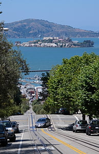 Alcatraz, San Fransiscossa, Yhdysvallat, vesi, kesällä, luonnollinen, taivas