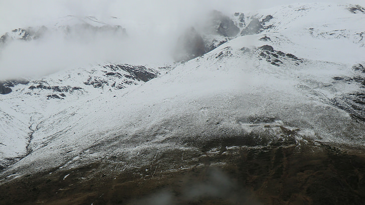 hegyi, hó, Pyrénées, havas, természet, téli, táj
