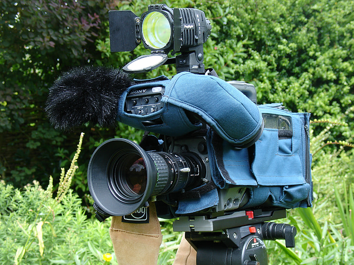 television camera, broadcast camera, camera