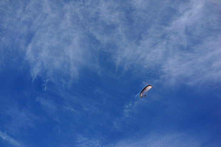 sky, paraglider, parachute