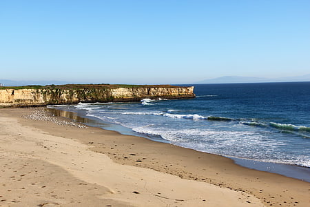 krasta līnija, krasta, pludmale, okeāns, California, Santa cruz