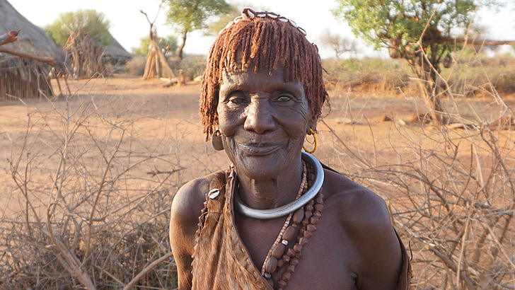 Hamer, Race, kvinna, gammal kvinna, Etiopien, OMO valley