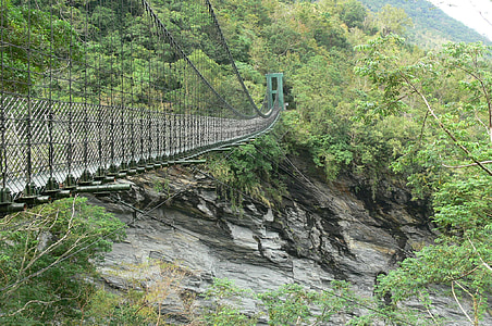 ponte levadiça, paisagem, vista para a montanha