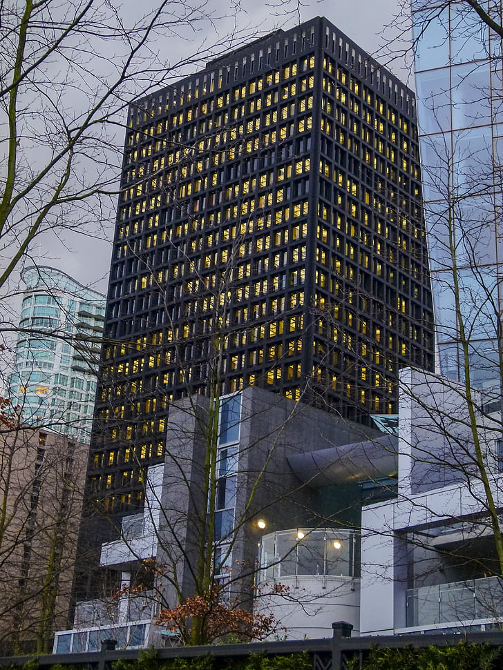 building, high rise, downtown, vancouver, british columbia, canada, architecture