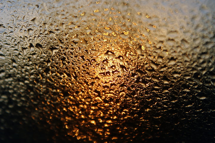 venster, glas, water, DROPS, zonsopgang, abstract, achtergronden
