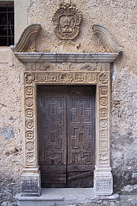 stary port, Portal, drzwi z drewna, brązowy, drzwi