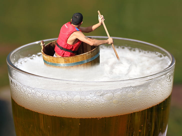 beer, afloat, drifting, indulge, tub, floating, drunk