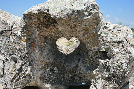 steen, natuur, hart, liefde, kachel, stenen patronen, natuursteen mozaïek