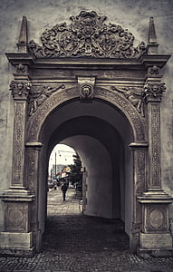 Nysa, ville, porte d’entrée, monument, Pologne, Arch, architecture