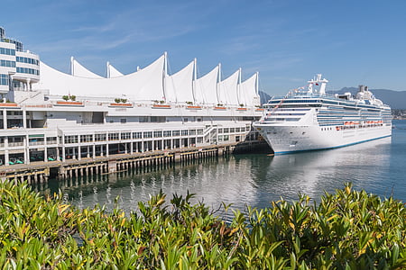 Vancouver, Kanada, hamn, kryssningsfartyg, Pier, Pacific, dag