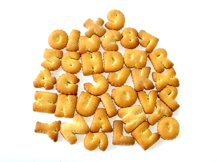 τροφίμων, αλφάβητο, μπισκότο, επιστολή, γραμματοσειρά, ψημένο, Αριθμός