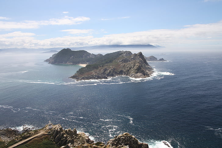 landskap, havet, Cíes-öarna, Galicien, Holiday, Sky