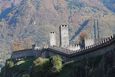 Bellinzona, hradu Castelgrande, Švajčiarsko