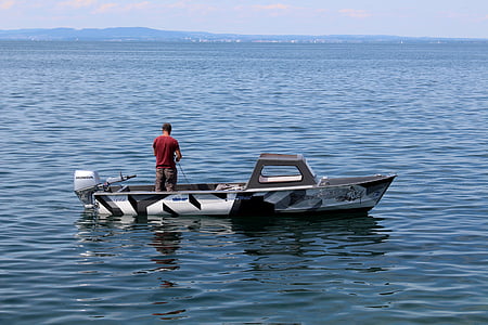Fischer, barca da pesca, pesce, resto, Lago, il mirroring, stato d'animo