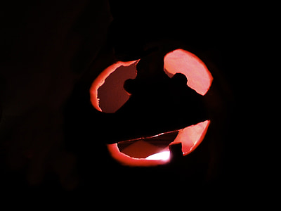 calabaza, oscuro, Halloween, otoño, luz de las velas, Creepy