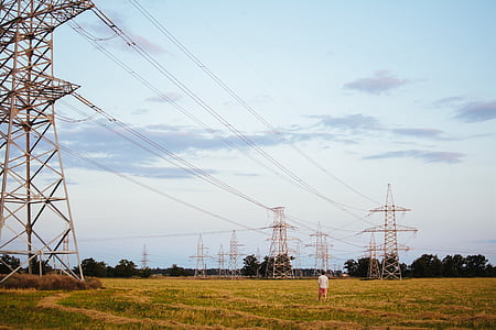 utility poles, electricity, power, energy, cable, line, transmission