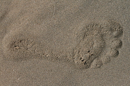 모래, 비치, 발자국, 여름, 해변 모래, 웨이브, 레크리에이션