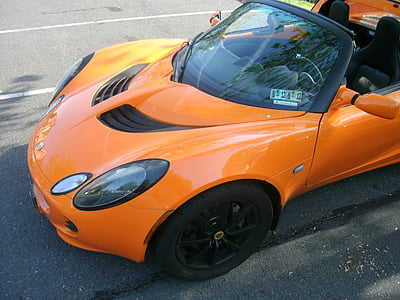 lotus, car, orange, convertible, cool car, transport, speed
