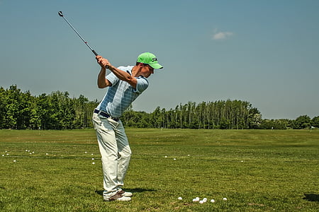 Golf, swing de golf, golfeurs, Practice, exercice, sport, à l’extérieur