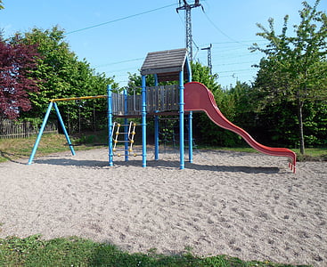 Детска площадка, игра устройство, слайд, забавно, Детска площадка, игра, училищния двор