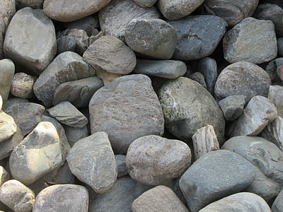 đá, kết cấu, màu xám, viên sỏi, nền tảng