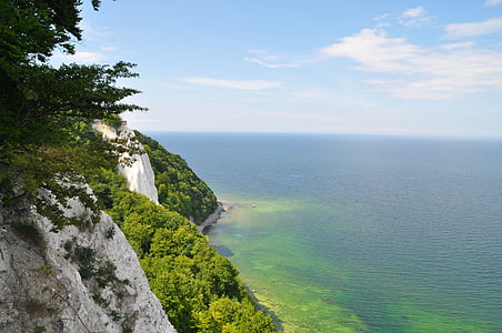 rügen, baltic sea, lime rock, sea, scenics, horizon over water, nature