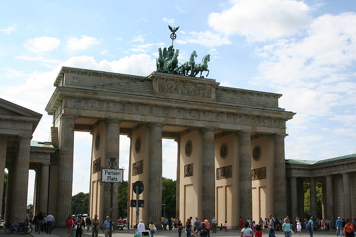Berlin, Brandenburger Tor, firspannet, landemerke, mål, hovedstad, Tyskland