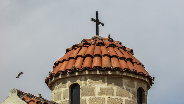 Cyprus, xylotymbou, Ayios ionas, kerk, orthodoxe, het platform, koepel