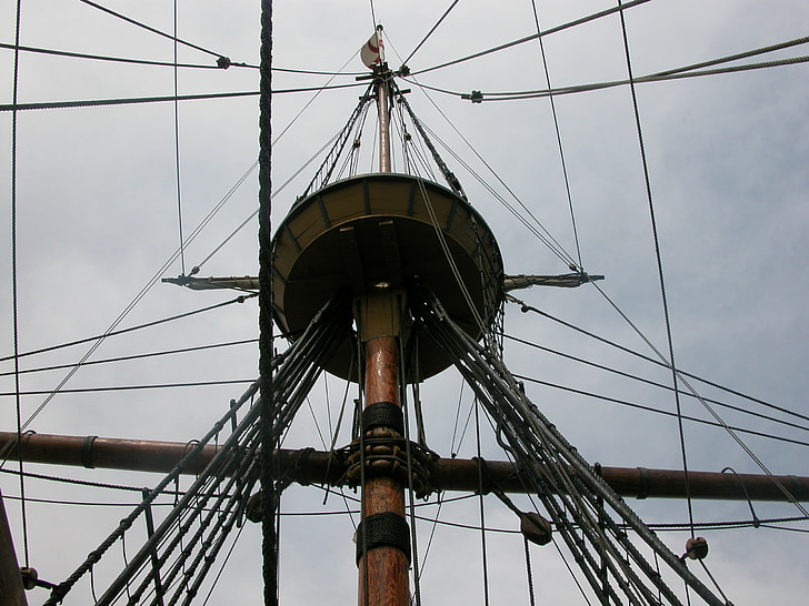 Mayflower, Crow's nest, fartyg, båt, fartyg, riggning, crow's
