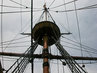 Mayflower, Crow hnízdem, loď, loď, nádoba, lanoví, Tukani