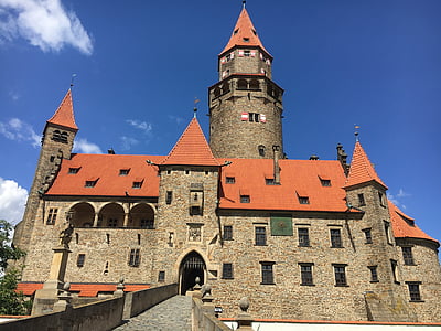 Čekijos Respublika, pilis, valdovų rūmai, bokštas, Paminklai, Miestas, Saulė