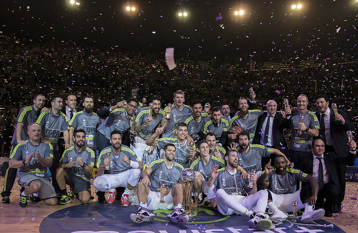real madrid, Champion, Copa del rey, La Coruña, Sport, Basketball, Basketball-Feld