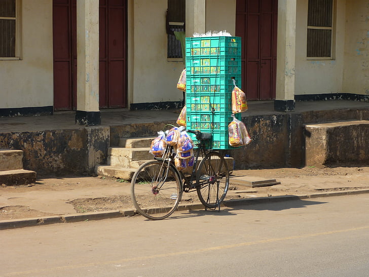 dviratis, perkrautas, perkant, juokingas, skrudinta duona, Afrika, Parduodu