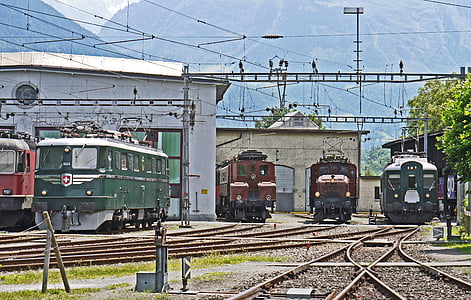 SBB historische, depot van erstfeld, URI, Zwitserland, Reuss dal, St gotthard, ophalen van het voertuig
