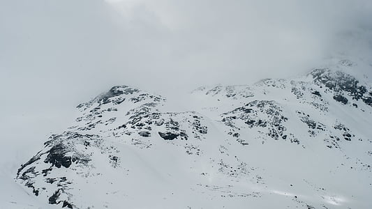 mountain, snow, peak, winter, summit, nature, cold